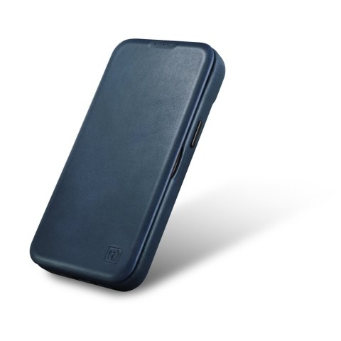 Skórzane etui iPhone 14 Pro Max z klapką magnetyczne MagSafe CE Oil Wax Premium Leather granatowy Skórzane etui iPhone 14 Pro Max z klapką magnetyczne MagSafe CE Oil Wax Premium Leather granatowy