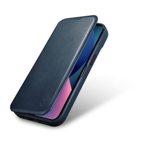 Skórzane etui iPhone 14 Pro Max z klapką magnetyczne MagSafe CE Oil Wax Premium Leather granatowy Skórzane etui iPhone 14 Pro Max z klapką magnetyczne MagSafe CE Oil Wax Premium Leather granatowy