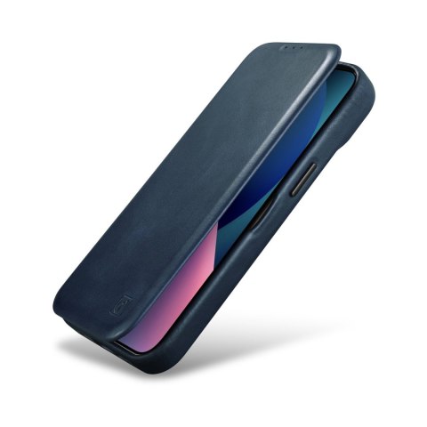Skórzane etui iPhone 14 Pro Max z klapką magnetyczne MagSafe CE Oil Wax Premium Leather granatowy Skórzane etui iPhone 14 Pro Max z klapką magnetyczne MagSafe CE Oil Wax Premium Leather granatowy