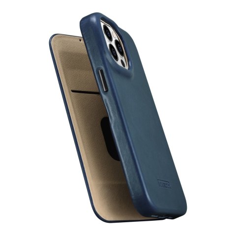 Skórzane etui iPhone 14 Pro Max z klapką magnetyczne MagSafe CE Oil Wax Premium Leather granatowy Skórzane etui iPhone 14 Pro Max z klapką magnetyczne MagSafe CE Oil Wax Premium Leather granatowy