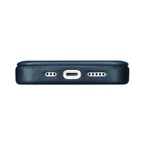 Skórzane etui iPhone 14 Pro Max z klapką magnetyczne MagSafe CE Oil Wax Premium Leather granatowy Skórzane etui iPhone 14 Pro Max z klapką magnetyczne MagSafe CE Oil Wax Premium Leather granatowy