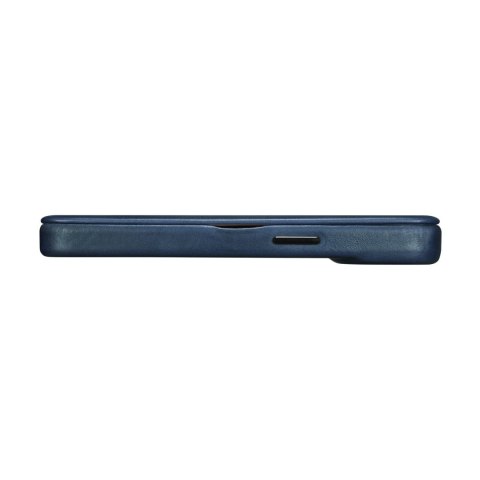 Skórzane etui iPhone 14 Pro Max z klapką magnetyczne MagSafe CE Oil Wax Premium Leather granatowy Skórzane etui iPhone 14 Pro Max z klapką magnetyczne MagSafe CE Oil Wax Premium Leather granatowy