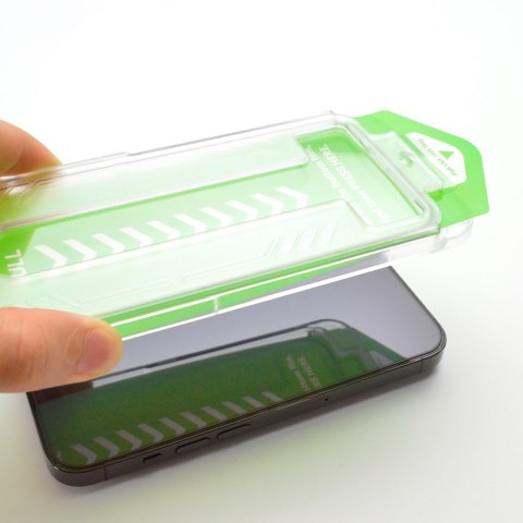 Szkło hartowane 9H z ramką montażową do iPhone 13 Pro Max Premium Glass czarne Szkło hartowane 9H z ramką montażową do iPhone 13 Pro Max Premium Glass czarne