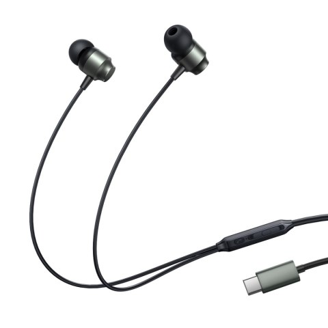 Zestaw słuchawkowy słuchawki douszne USB-C JR-EC06 szare Zestaw słuchawkowy słuchawki douszne USB-C JR-EC06 szare