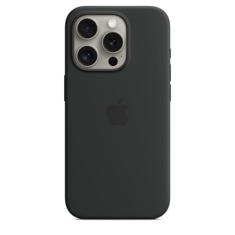 Oryginalne Etui silikonowe Apple do iPhone 15 Pro Silicone Case MagSafe czarne Oryginalne Etui silikonowe Apple do iPhone 15 Pro Silicone Case MagSafe czarne