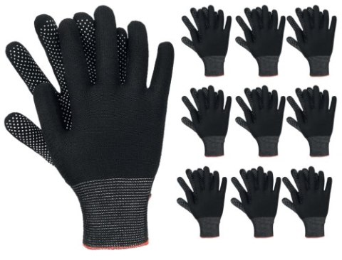 Rękawice robocze / Czarne / Rozmiar: 9 - L / OX-DOTUA_BW - 10 szt. Rękawice robocze / Czarne / Rozmiar: 9 - L / OX-DOTUA_BW - 10 szt.