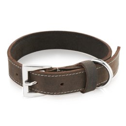 OBROŻA DLA PSA SKÓRZANA W STYLU VINTAGE BRĄZOWA ROZM. S/M PETSOME 21P02S