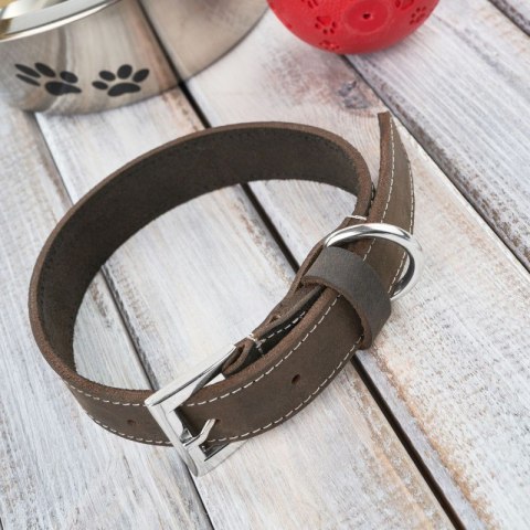 OBROŻA DLA PSA SKÓRZANA W STYLU VINTAGE BRĄZOWA ROZM. S/M PETSOME 21P02S OBROŻA DLA PSA SKÓRZANA W STYLU VINTAGE BRĄZOWA ROZM. S/M PETSOME 21P02S