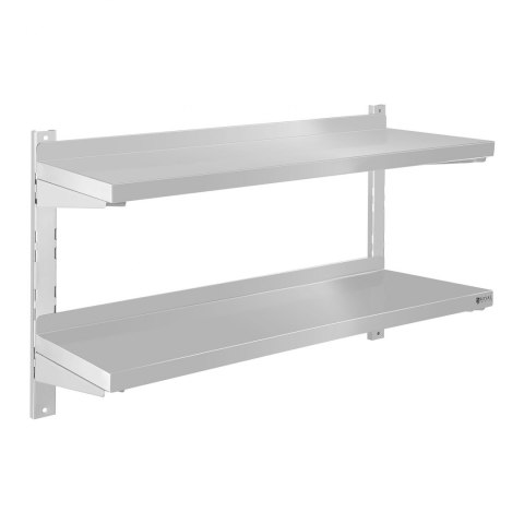 Półka ścienna stalowa wisząca podwójna z regulacją 80cm Półka ścienna stalowa wisząca podwójna z regulacją 80cm