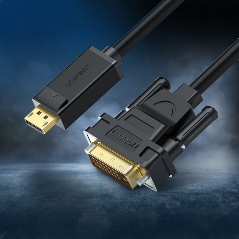 Kabel przewód DisplayPort - DVI 2m pozłacane wtyki czarny Kabel przewód DisplayPort - DVI 2m pozłacane wtyki czarny