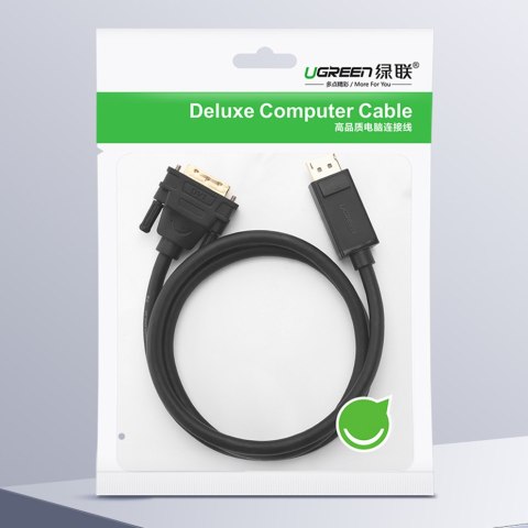 Kabel przewód DisplayPort - DVI 2m pozłacane wtyki czarny Kabel przewód DisplayPort - DVI 2m pozłacane wtyki czarny