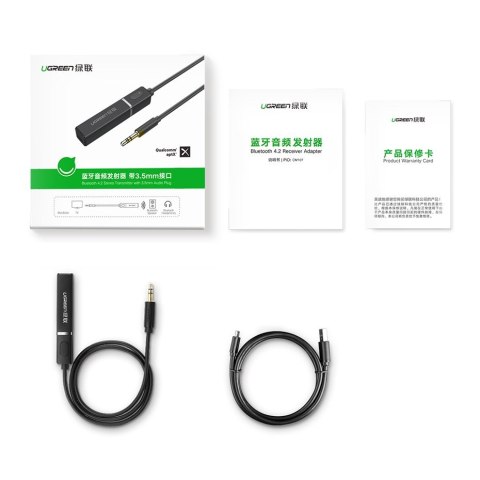 Transmiter Bluetooth 5.0 bezprzewodowy adapter audio 3.5 mm mini jack czarny Transmiter Bluetooth 5.0 bezprzewodowy adapter audio 3.5 mm mini jack czarny