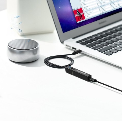 Transmiter Bluetooth 5.0 bezprzewodowy adapter audio 3.5 mm mini jack czarny Transmiter Bluetooth 5.0 bezprzewodowy adapter audio 3.5 mm mini jack czarny