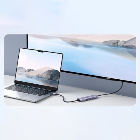 5w1 Wielofunkcyjny HUB adapter USB-C 3x USB-A HDMI 4K PD 100W szary 5w1 Wielofunkcyjny HUB adapter USB-C 3x USB-A HDMI 4K PD 100W szary