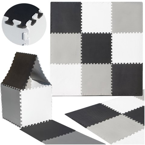 Puzzle piankowe mata dla dzieci 180x180cm 9 elementów szaro-kremowa Puzzle piankowe mata dla dzieci 180x180cm 9 elementów szaro-kremowa