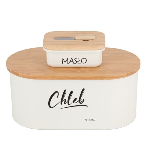 CHLEBAK STALOWY + MASELNICZKA Z NOŻYKIEM E-6022 CHLEBAK STALOWY + MASELNICZKA Z NOŻYKIEM E-6022