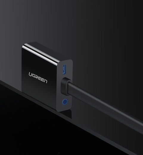 Adapter przejściówka HDMI - VGA micro USB AUX audio 3.5 mm mini jack czarny Adapter przejściówka HDMI - VGA micro USB AUX audio 3.5 mm mini jack czarny