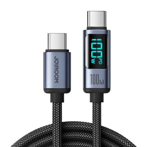 Kabel przewód USB-C z wyświetlaczem LED 100W 1.2m czarny Kabel przewód USB-C z wyświetlaczem LED 100W 1.2m czarny