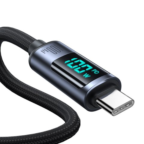 Kabel przewód USB-C z wyświetlaczem LED 100W 1.2m czarny Kabel przewód USB-C z wyświetlaczem LED 100W 1.2m czarny