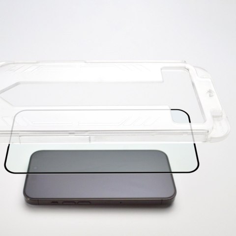Szkło hartowane 9H na ekran do iPhone 15 Pro Premium Glass z ramką montażową czarne Szkło hartowane 9H na ekran do iPhone 15 Pro Premium Glass z ramką montażową czarne