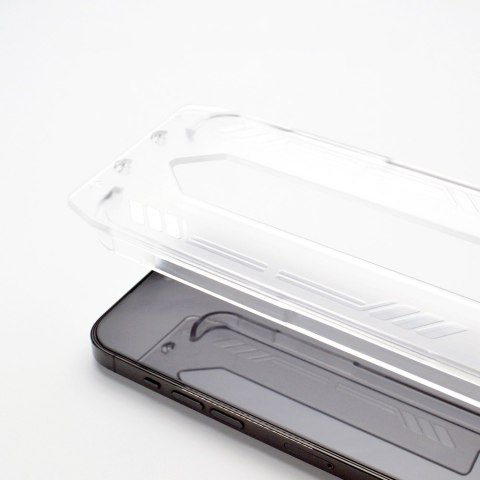 Szkło hartowane 9H na ekran do iPhone 15 Pro Premium Glass z ramką montażową czarne Szkło hartowane 9H na ekran do iPhone 15 Pro Premium Glass z ramką montażową czarne