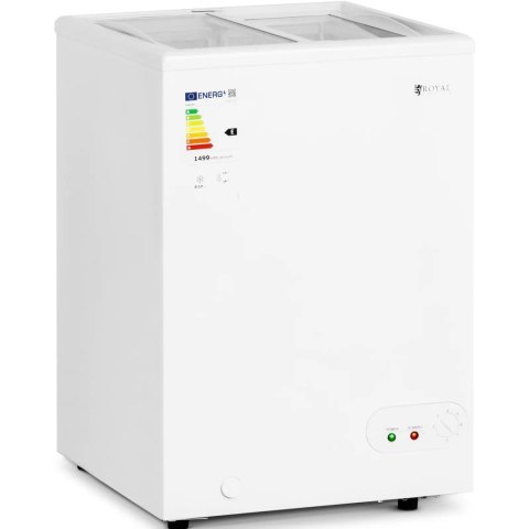 Zamrażarka skrzyniowa przeszklona z zamkiem do mrożonek lodów 100 l 171 W Zamrażarka skrzyniowa przeszklona z zamkiem do mrożonek lodów 100 l 171 W