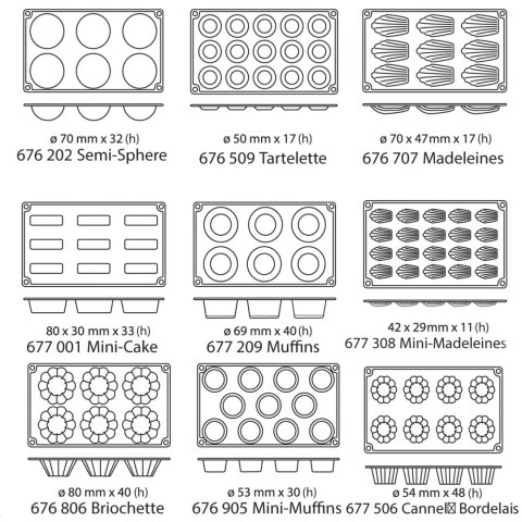 Foremki silikonowe nieprzywierające do pieczenia do 260C MINI-MUFFINS 176x300mm GN1/3 - Hendi 676905 Foremki silikonowe nieprzywierające do pieczenia do 260C MINI-MUFFINS 176x300mm GN1/3 - Hendi 676905