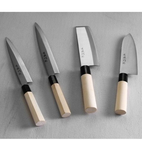 Nóż japoński SANTOKU z drewnianą rączką 165 mm- Hendi 845035 Nóż japoński SANTOKU z drewnianą rączką 165 mm- Hendi 845035