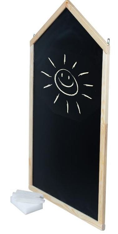 Tablica kredowa magnetyczna wisząca domek+ literki kreda gąbka Tablica kredowa magnetyczna wisząca domek+ literki kreda gąbka