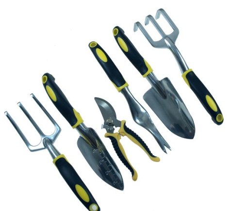 ZESTAW NARZĘDZI OGRODOWYCH 6szt aluminium z sekatorem ZESTAW NARZĘDZI OGRODOWYCH 6szt aluminium z sekatorem