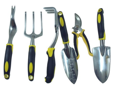 ZESTAW NARZĘDZI OGRODOWYCH 6szt aluminium z sekatorem ZESTAW NARZĘDZI OGRODOWYCH 6szt aluminium z sekatorem