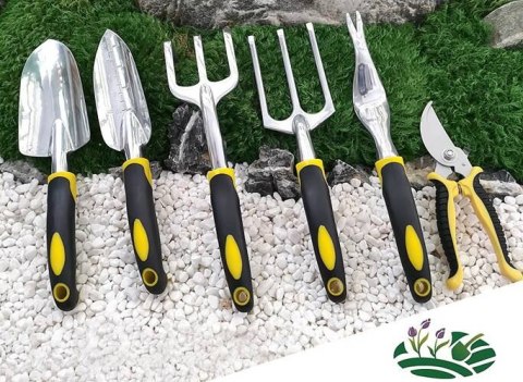 ZESTAW NARZĘDZI OGRODOWYCH 6szt aluminium z sekatorem ZESTAW NARZĘDZI OGRODOWYCH 6szt aluminium z sekatorem