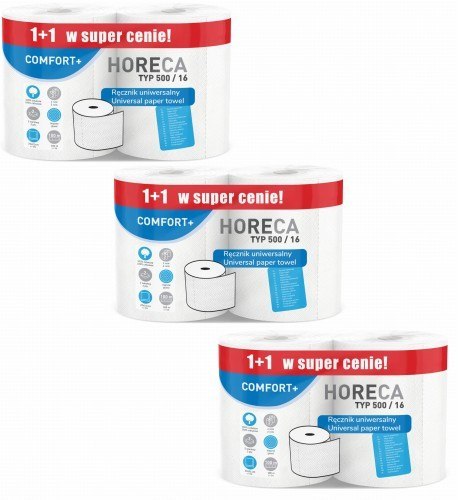 Ręcznik papierowy 2R HORECA COMFORT+ typ 500/16 100m 2W (1+1) - 6 Rolek Ręcznik papierowy 2R HORECA COMFORT+ typ 500/16 100m 2W (1+1) - 6 Rolek