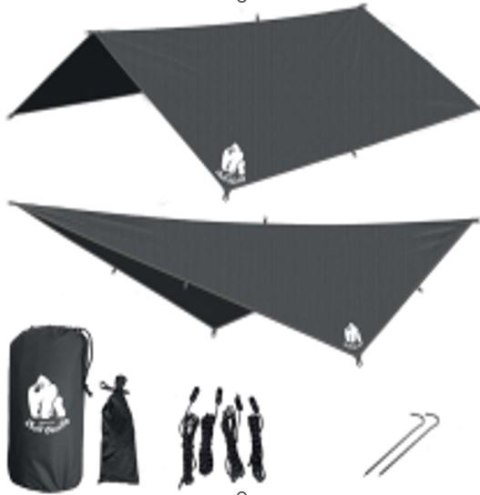 Plandeka tarp płachta biwakowa namiot na hamak osłona przeciwdeszczowa 300cm ecru Plandeka tarp płachta biwakowa namiot na hamak osłona przeciwdeszczowa 300cm ecru