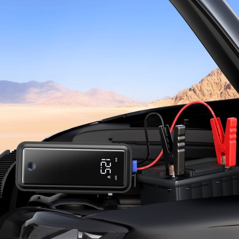 Jump starter do uruchamiania silnika 3000A 12V Powerbank USB-C / EC8 / DC - szary Jump starter do uruchamiania silnika 3000A 12V Powerbank USB-C / EC8 / DC - szary