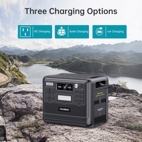 Stacja zasilania 640000mAh 2400W USB-A USB-C XT60 AC 50/60Hz czarna Stacja zasilania 640000mAh 2400W USB-A USB-C XT60 AC 50/60Hz czarna