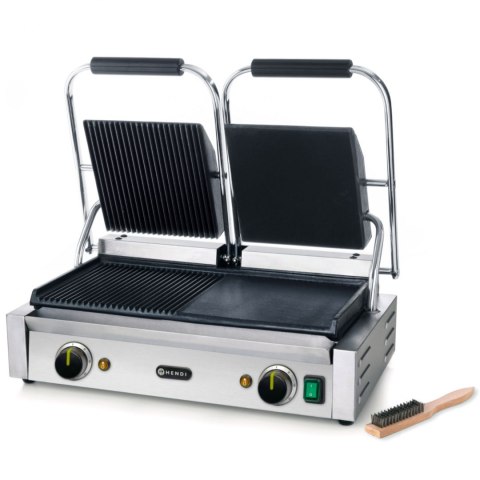Kontakt grill kontaktowy podwójny ryflowany gładki 3600W - Hendi 263907 Kontakt grill kontaktowy podwójny ryflowany gładki 3600W - Hendi 263907
