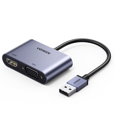 Przejściówka adapter USB - HDMI + VGA szara Przejściówka adapter USB - HDMI + VGA szara