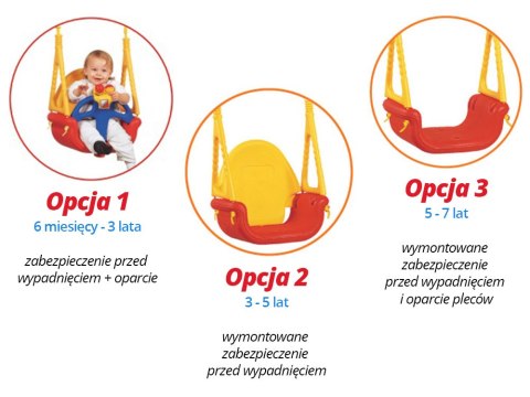 Huśtawka bezpieczna 3w1 z grzechotką 421 Huśtawka bezpieczna 3w1 z grzechotką 421