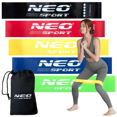 Zestaw taśma oporowych do ćwiczeń NS-959 Neo-Sport 5 szt. Zestaw taśma oporowych do ćwiczeń NS-959 Neo-Sport 5 szt.