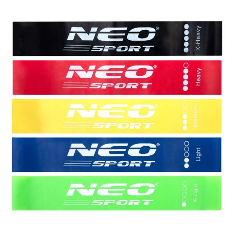 Zestaw taśma oporowych do ćwiczeń NS-959 Neo-Sport 5 szt. Zestaw taśma oporowych do ćwiczeń NS-959 Neo-Sport 5 szt.