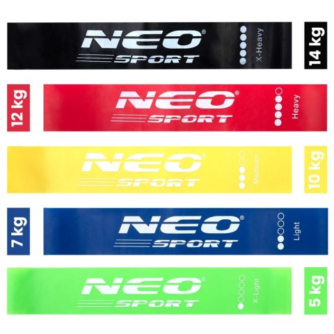 Zestaw taśma oporowych do ćwiczeń NS-959 Neo-Sport 5 szt. Zestaw taśma oporowych do ćwiczeń NS-959 Neo-Sport 5 szt.