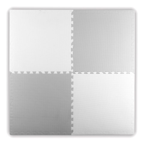 Duża mata piankowa, puzzle 4 szt. białe i szare Duża mata piankowa, puzzle 4 szt. białe i szare