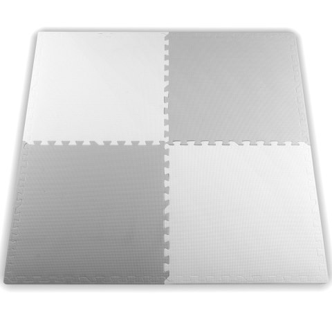 Duża mata piankowa, puzzle 4 szt. białe i szare Duża mata piankowa, puzzle 4 szt. białe i szare