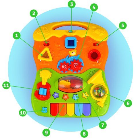 Chodzik edukacyjny z muzyką 2w1 RK-744 Ricokids biały Chodzik edukacyjny z muzyką 2w1 RK-744 Ricokids biały