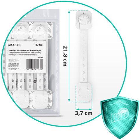 Zabezpieczenie otwierania szafek Ricokids 798200 6 szt. białe Zabezpieczenie otwierania szafek Ricokids 798200 6 szt. białe