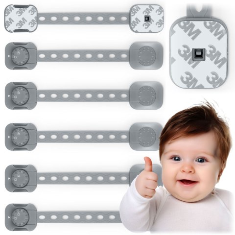 Zabezpieczenie otwierania szafek Ricokids 798201 6 szt. szare Zabezpieczenie otwierania szafek Ricokids 798201 6 szt. szare