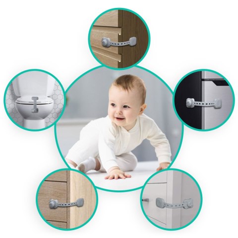 Zabezpieczenie otwierania szafek Ricokids 798201 6 szt. szare Zabezpieczenie otwierania szafek Ricokids 798201 6 szt. szare