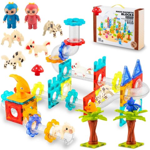 Klocki magnetyczne Dinozaury ze zjeżdżalnią RK-764 Ricokids Klocki magnetyczne Dinozaury ze zjeżdżalnią RK-764 Ricokids