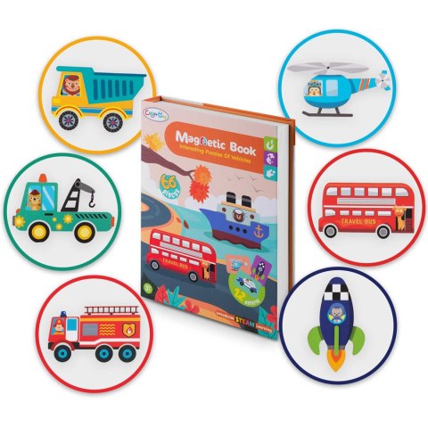 Książka magnetyczna puzzle Pojazdy RK-770 Książka magnetyczna puzzle Pojazdy RK-770